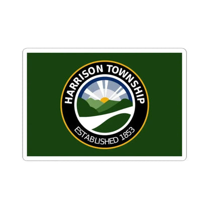 Flag of Harrison Township Ohio (United States) STICKER Vinyl Kiss-Cut Decal 2 Inch White - The Sticker Space