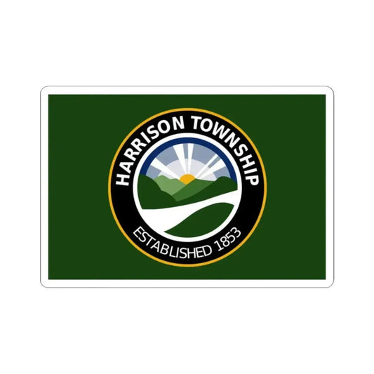 Flag of Harrison Township Ohio (United States) STICKER Vinyl Kiss-Cut Decal 2 Inch White - The Sticker Space