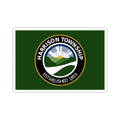 Flag of Harrison Township Ohio (United States) STICKER Vinyl Kiss-Cut Decal 3 Inch White - The Sticker Space