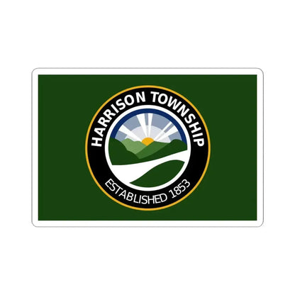 Flag of Harrison Township Ohio (United States) STICKER Vinyl Kiss-Cut Decal 4 Inch White - The Sticker Space