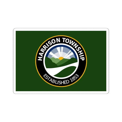 Flag of Harrison Township Ohio (United States) STICKER Vinyl Kiss-Cut Decal 6 Inch White - The Sticker Space