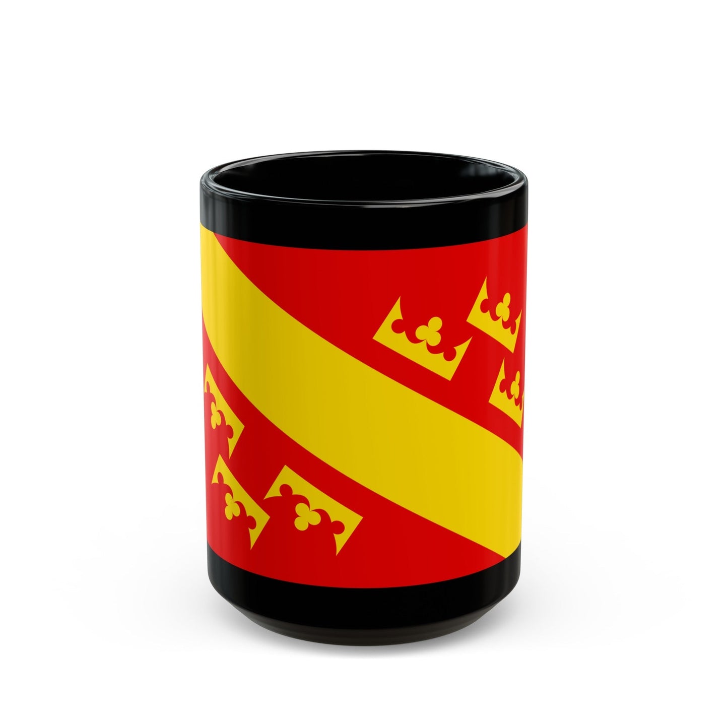 Flag of Haut Rhin France 2 - Black Coffee Mug-15oz-The Sticker Space