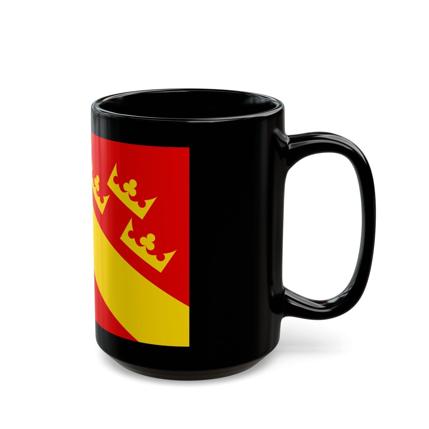 Flag of Haut Rhin France 2 - Black Coffee Mug-The Sticker Space