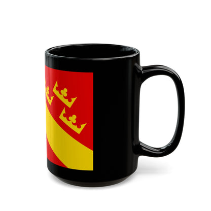 Flag of Haut Rhin France 2 - Black Coffee Mug-The Sticker Space