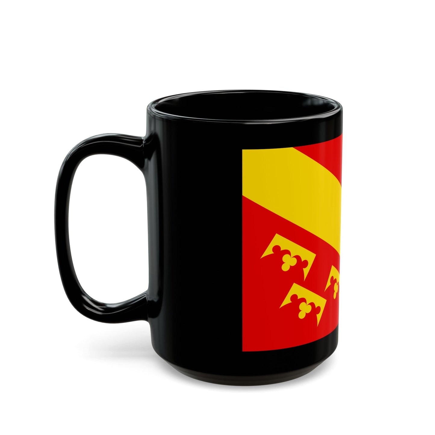 Flag of Haut Rhin France 2 - Black Coffee Mug-The Sticker Space