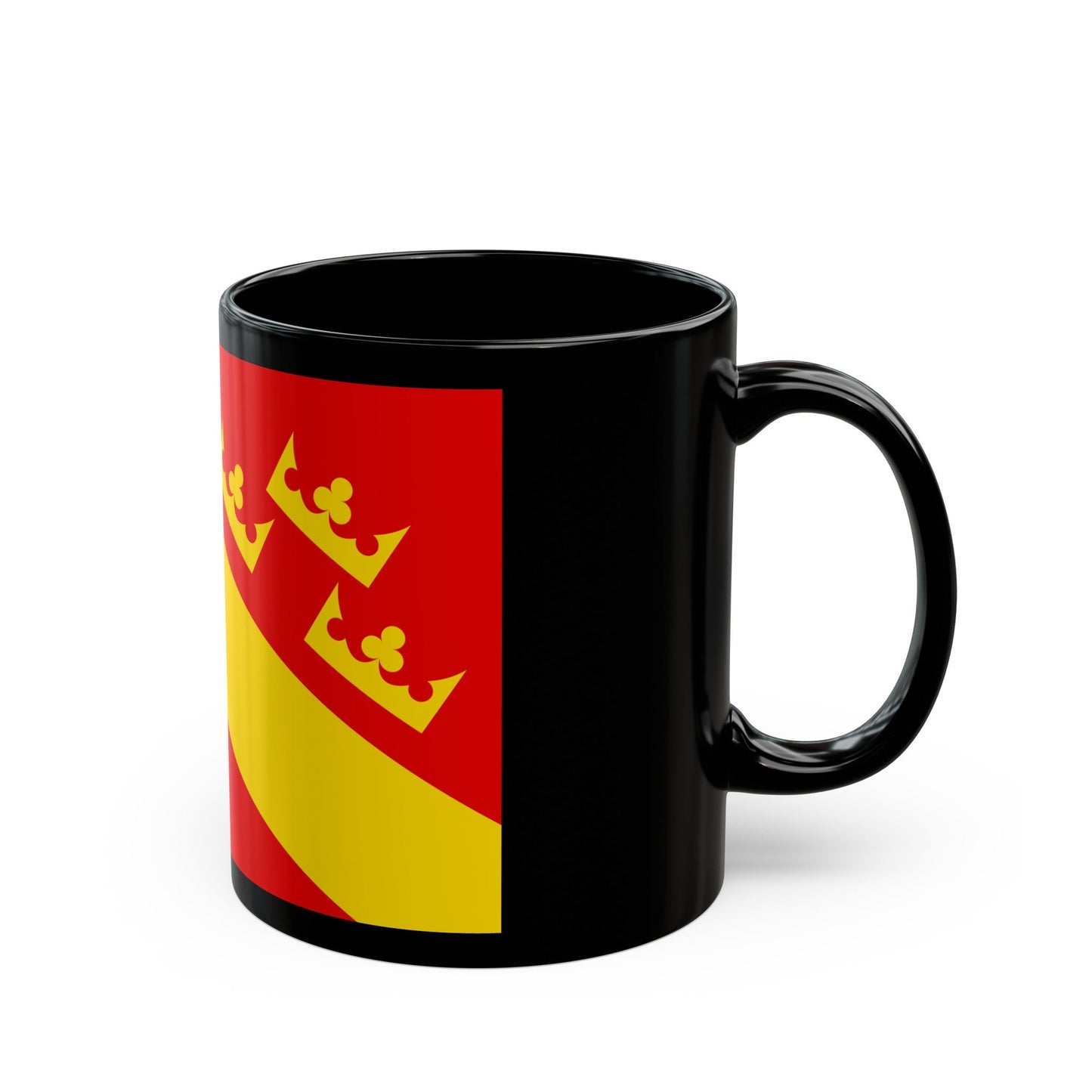 Flag of Haut Rhin France 2 - Black Coffee Mug-The Sticker Space