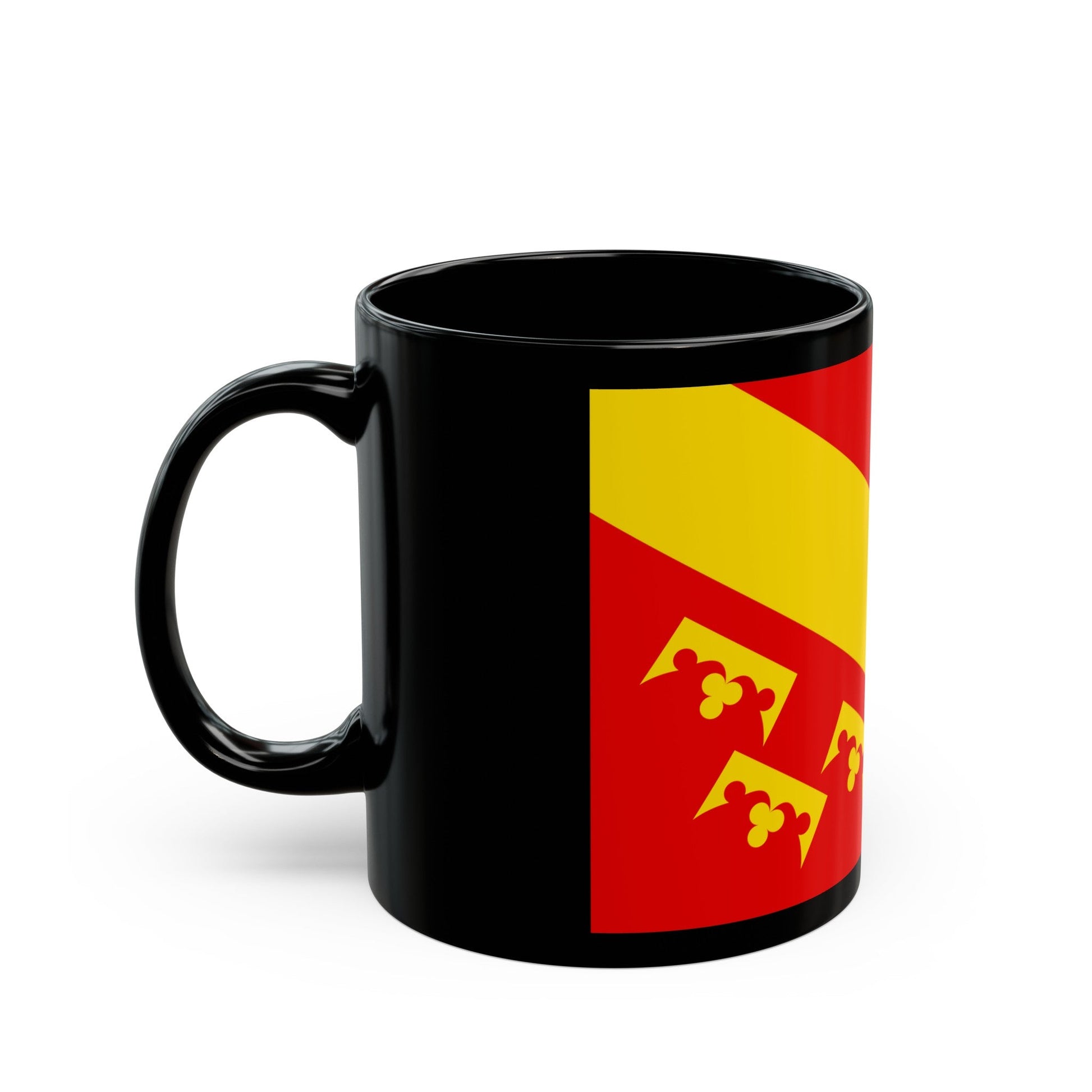 Flag of Haut Rhin France 2 - Black Coffee Mug-The Sticker Space