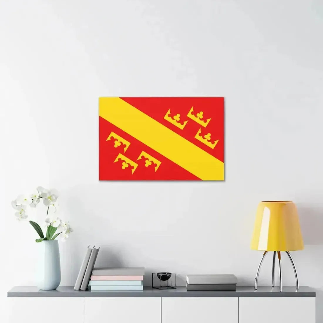 Flag of Haut Rhin France 2 - Canvas Wall Art - The Sticker Space