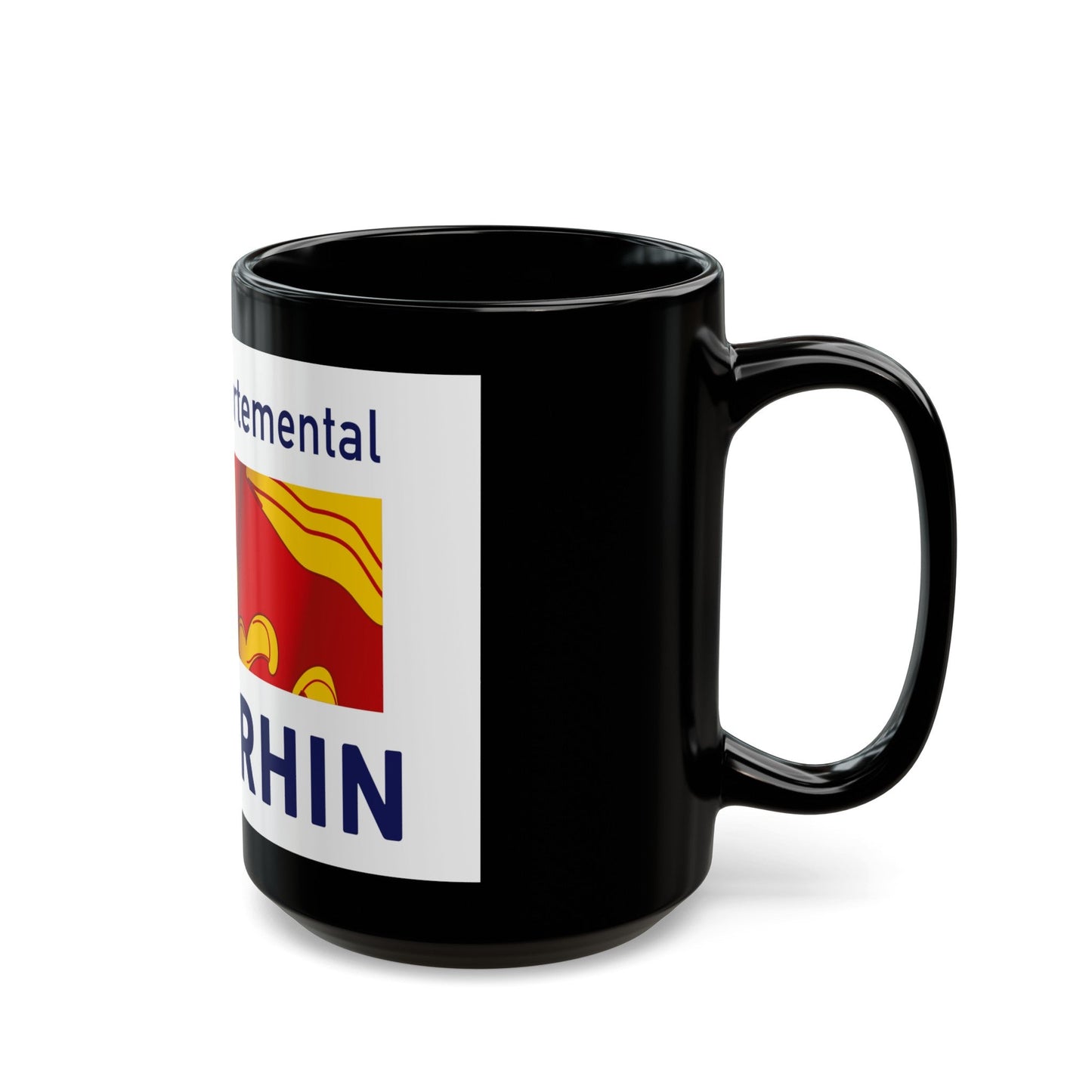 Flag of Haut Rhin France - Black Coffee Mug-The Sticker Space