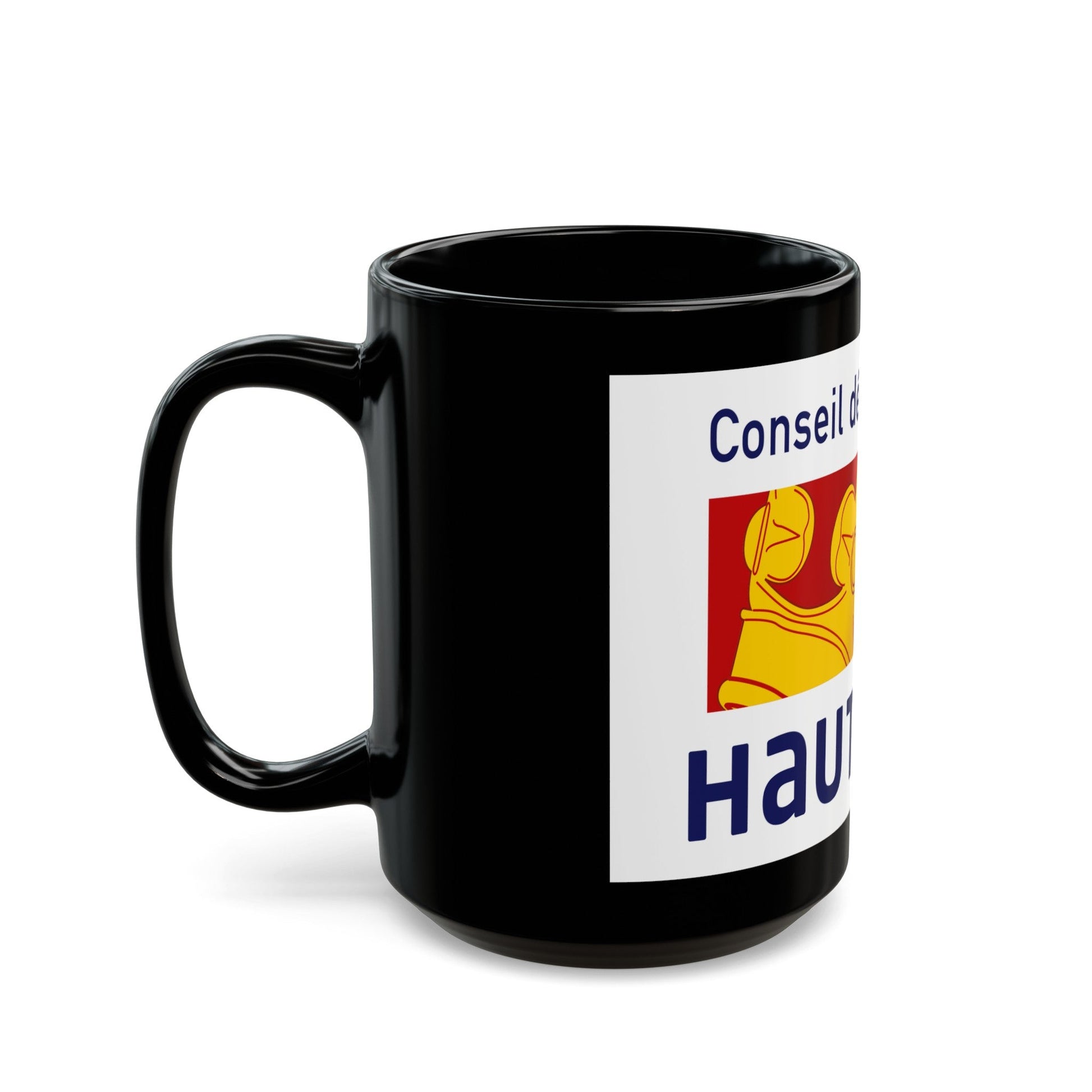 Flag of Haut Rhin France - Black Coffee Mug-The Sticker Space