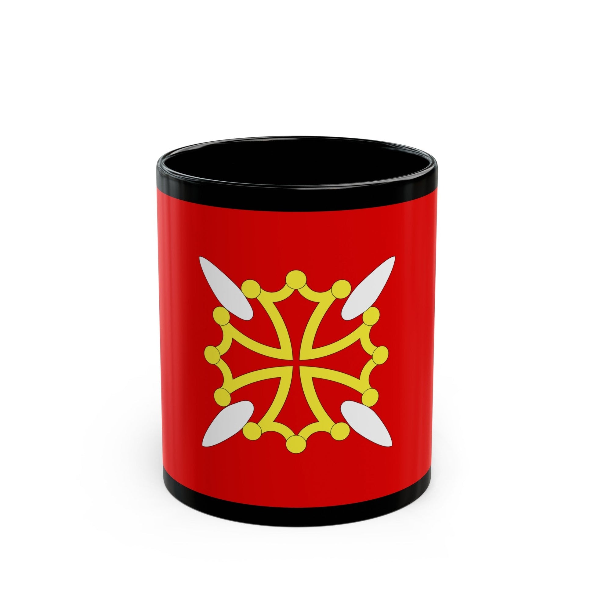 Flag of Haute Garonne France 2 - Black Coffee Mug-11oz-The Sticker Space