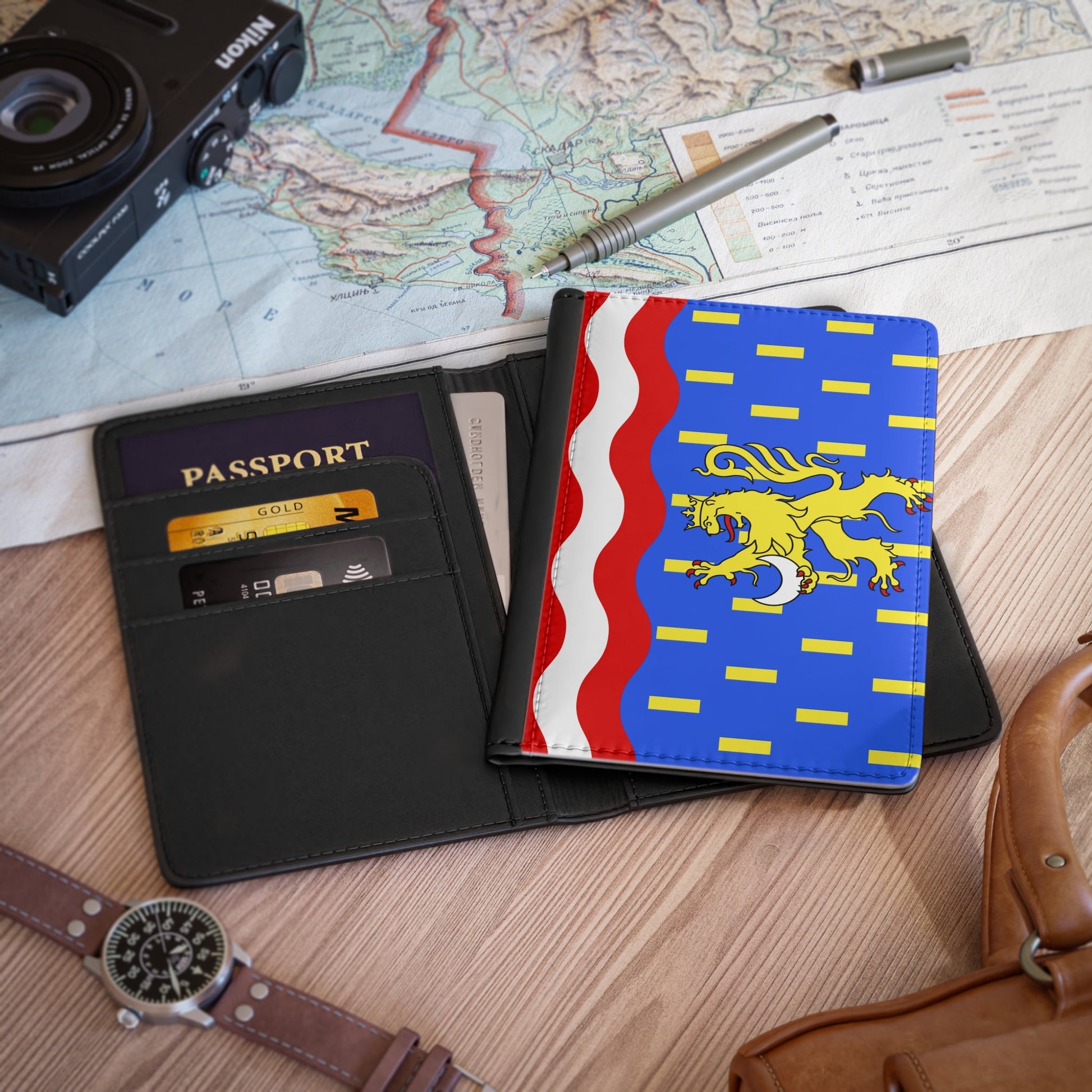 Flag of Haute Saône France 2 - Passport Holder-3.9" x 5.8"-The Sticker Space