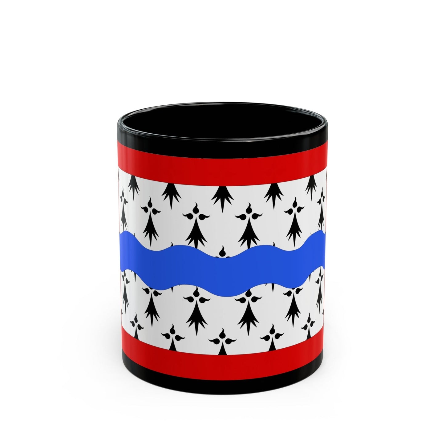 Flag of Haute Vienne France 2 - Black Coffee Mug-11oz-The Sticker Space