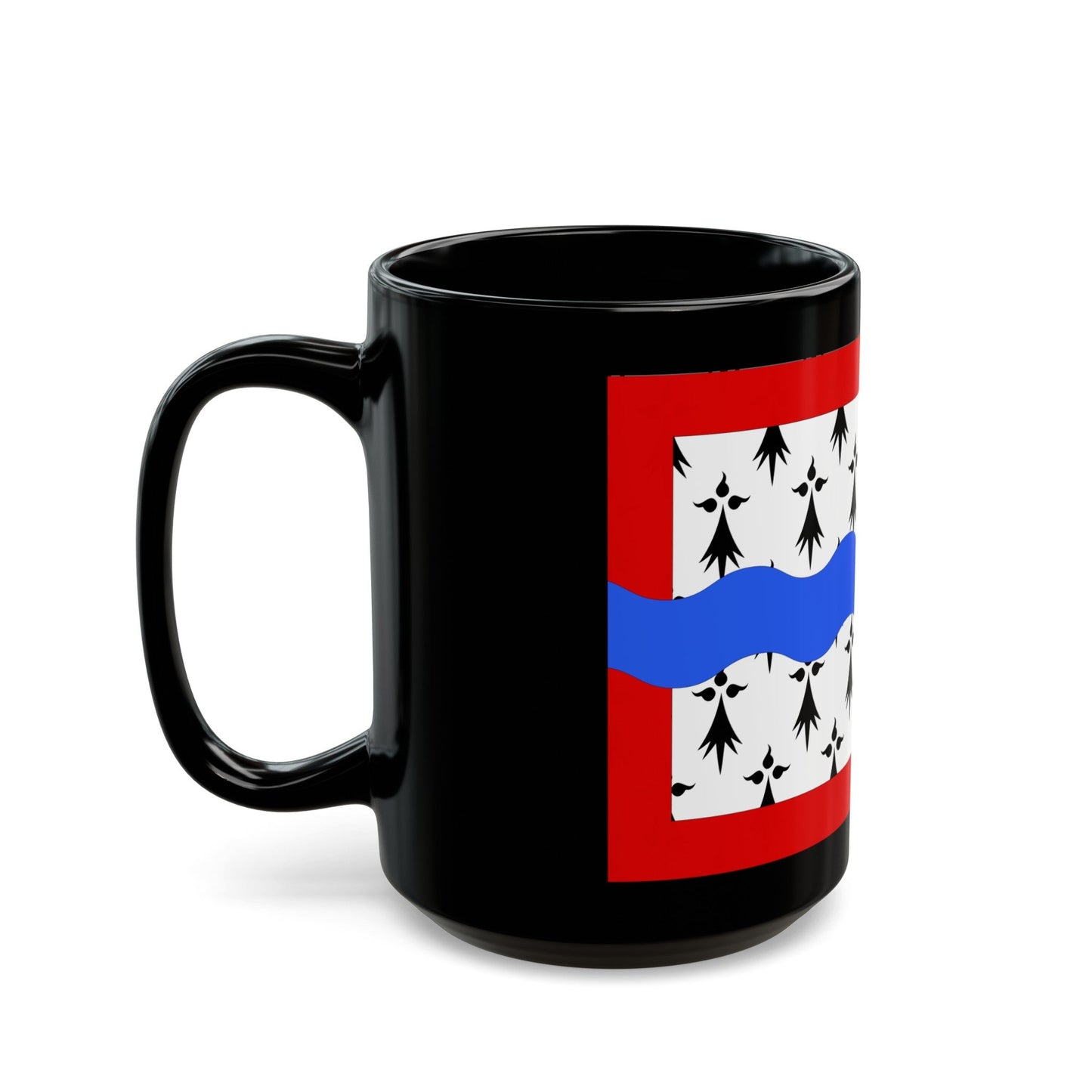 Flag of Haute Vienne France 2 - Black Coffee Mug-The Sticker Space