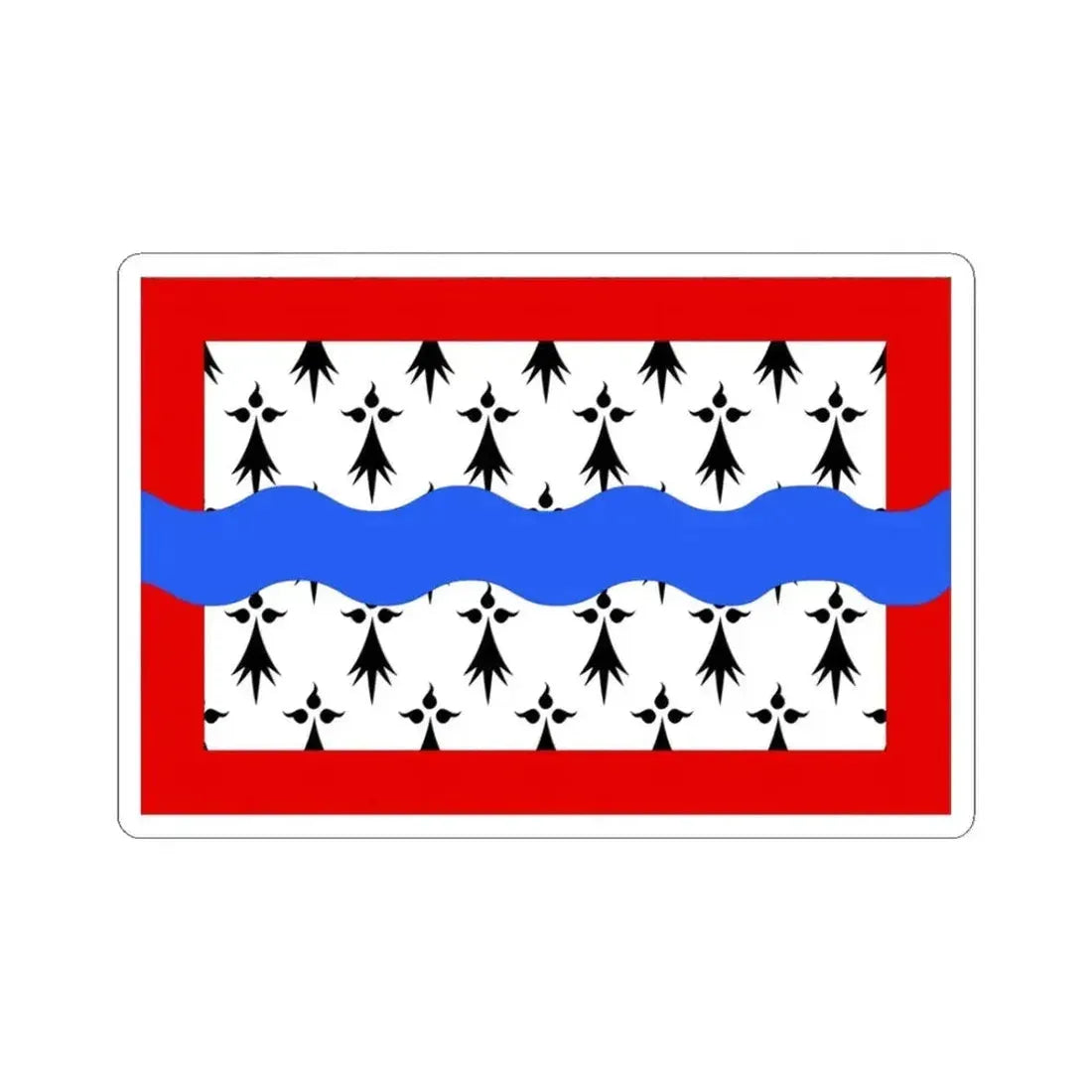 Flag of Haute Vienne France 2 - STICKER Vinyl Kiss-Cut Decal 3 Inch White - The Sticker Space