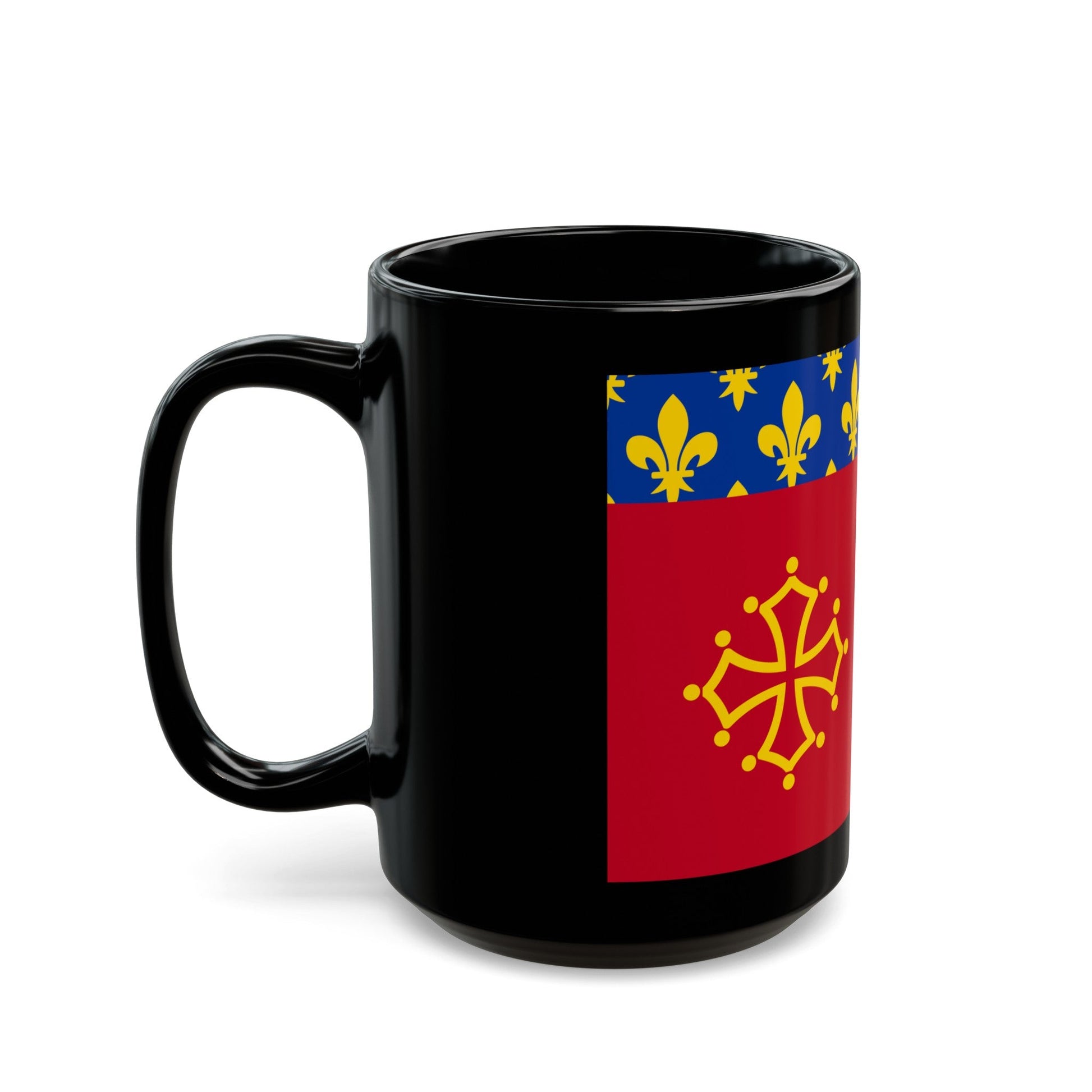 Flag of Hautes Alpes France - Black Coffee Mug-The Sticker Space