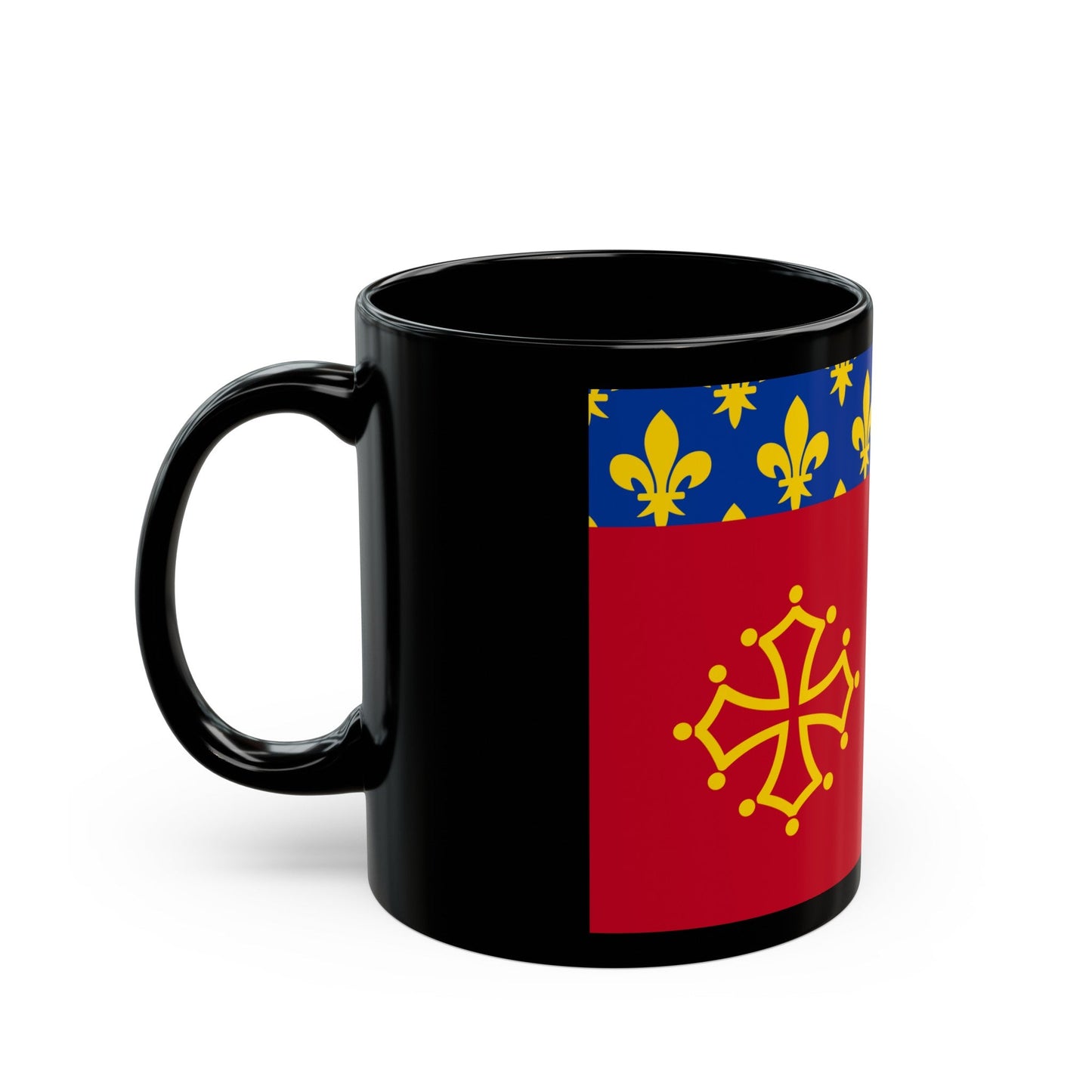 Flag of Hautes Alpes France - Black Coffee Mug-The Sticker Space