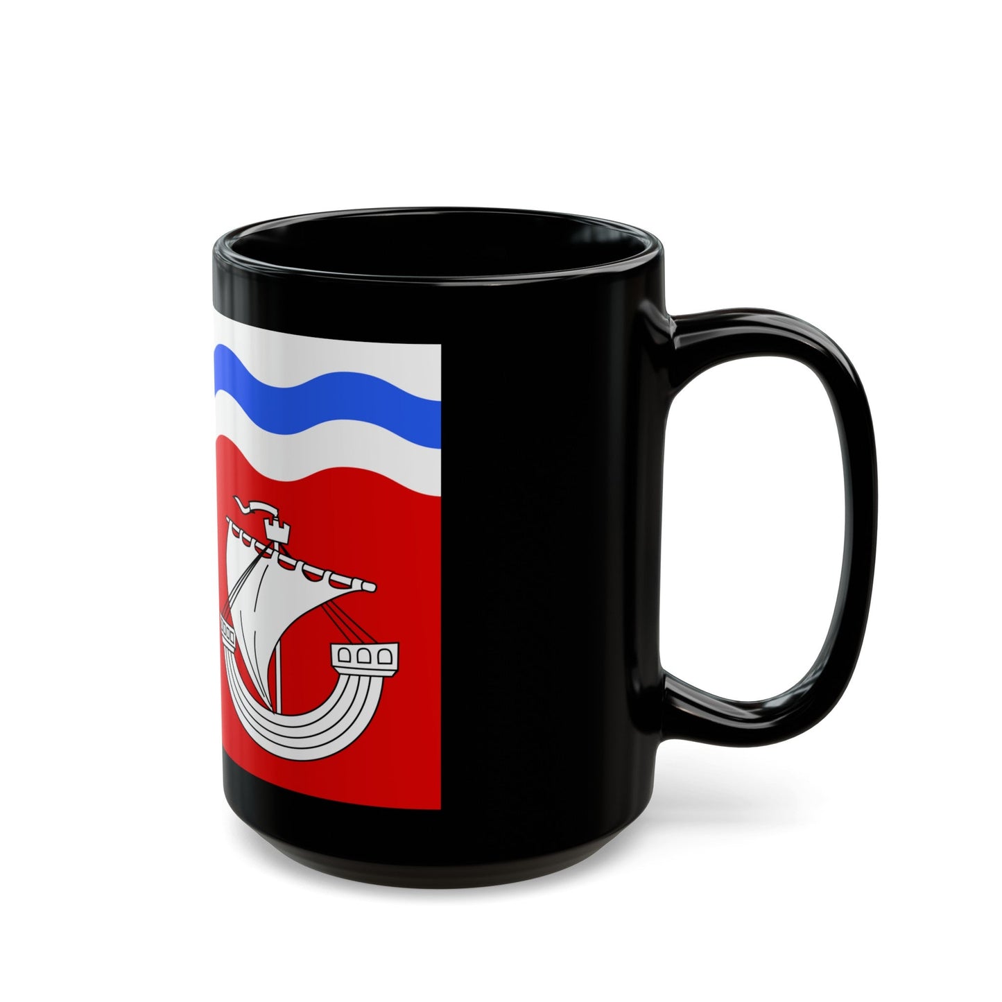 Flag of Hauts de Seine France 2 - Black Coffee Mug-The Sticker Space