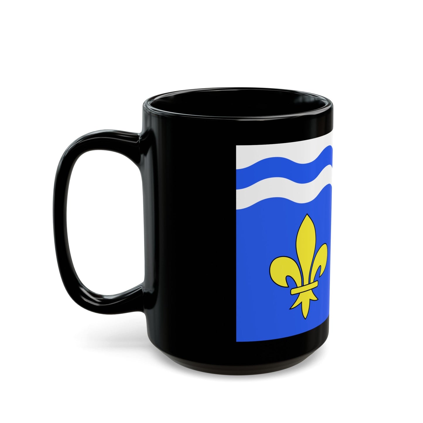 Flag of Hauts de Seine France 2 - Black Coffee Mug-The Sticker Space