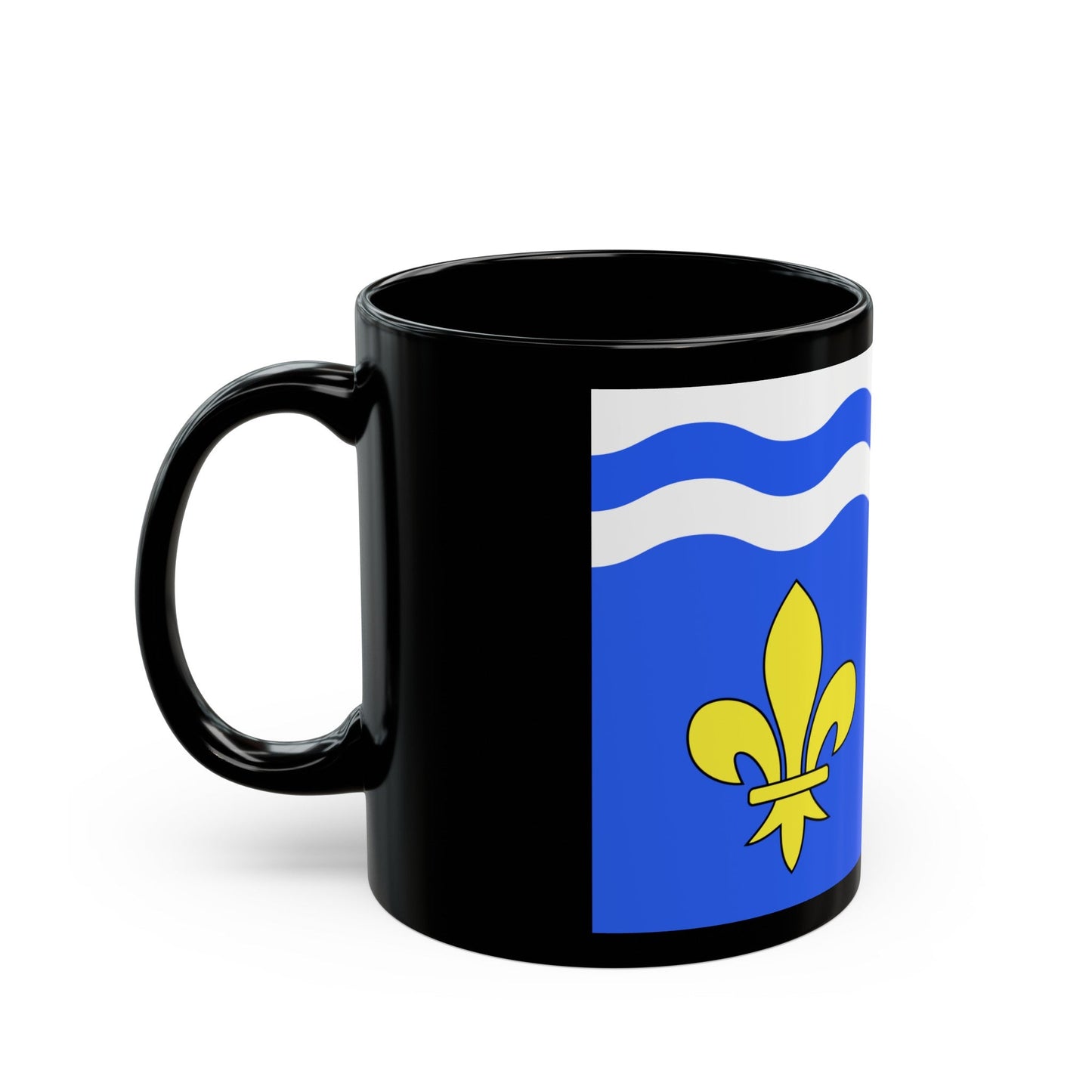 Flag of Hauts de Seine France 2 - Black Coffee Mug-The Sticker Space