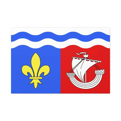 Flag of Hauts de Seine France 2 - Canvas Wall Art 36" x 24" 1.25" - The Sticker Space