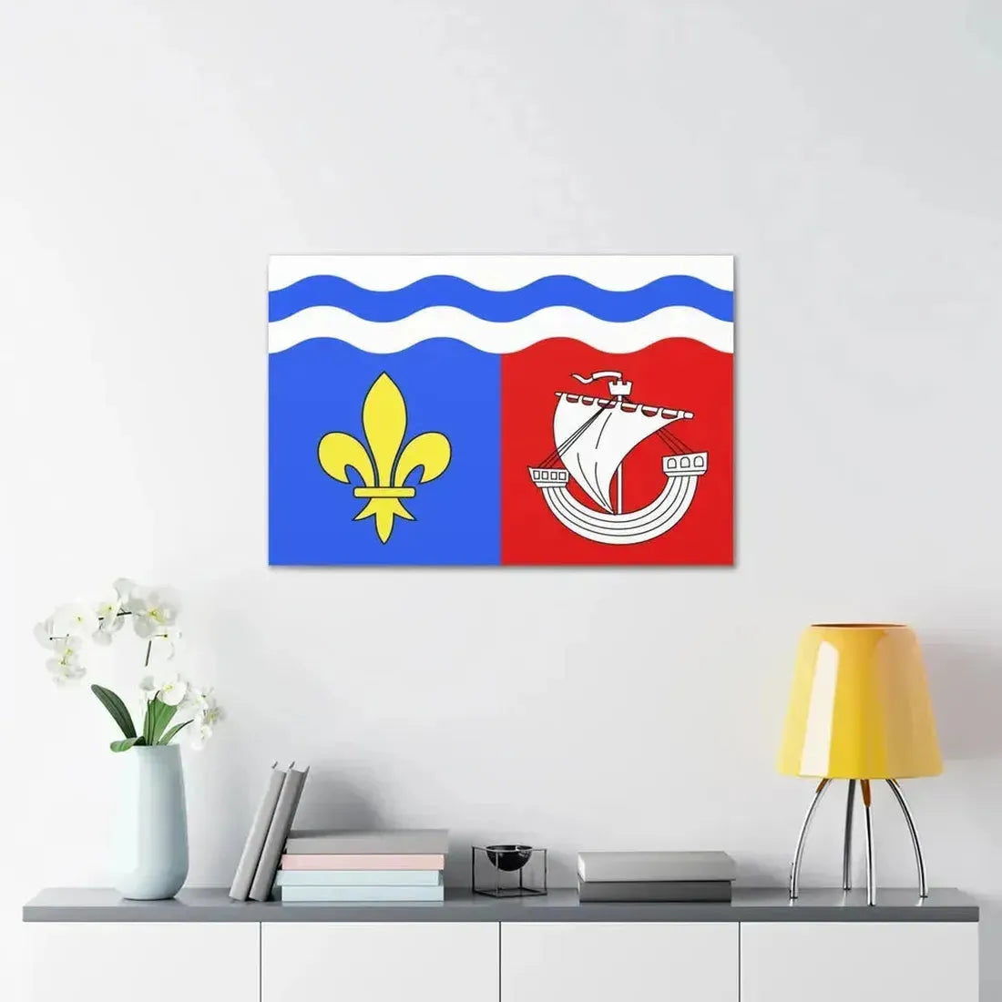 Flag of Hauts de Seine France 2 - Canvas Wall Art - The Sticker Space