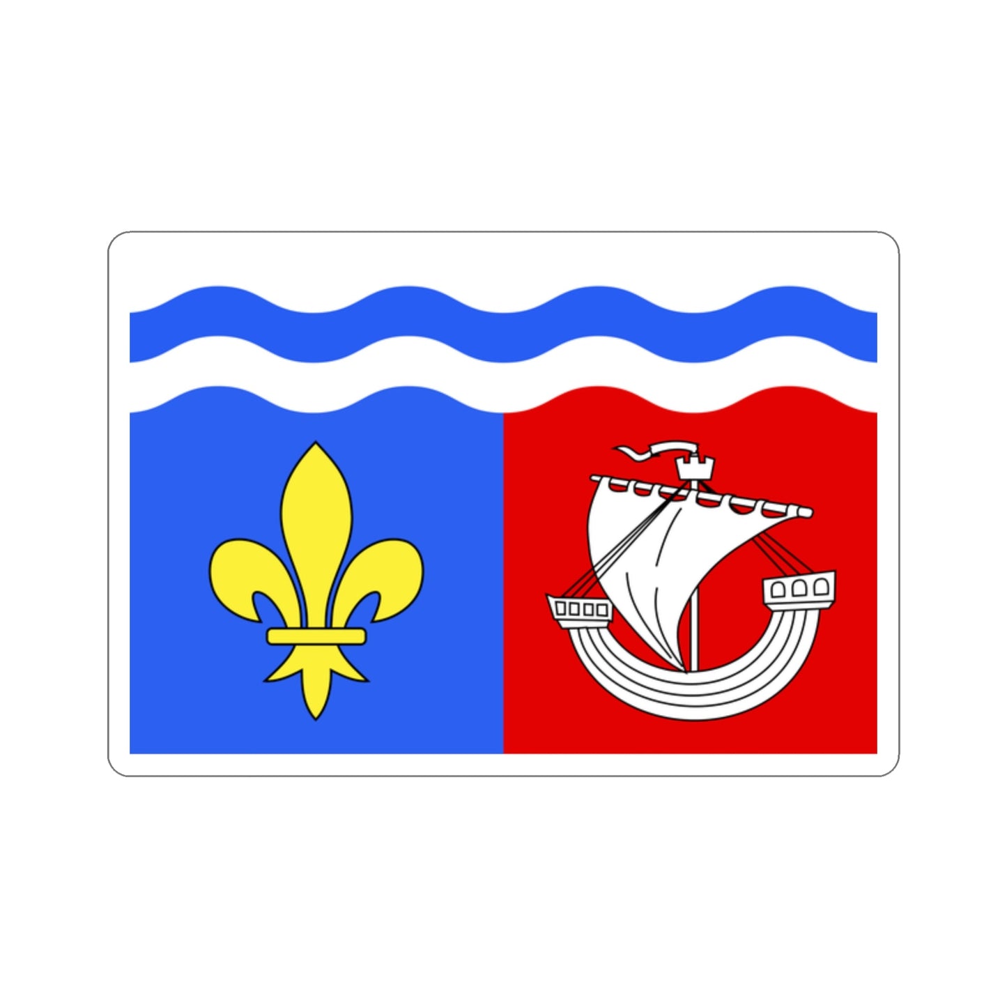 Flag of Hauts de Seine France 2 STICKER Vinyl Die-Cut Decal-2 Inch-The Sticker Space