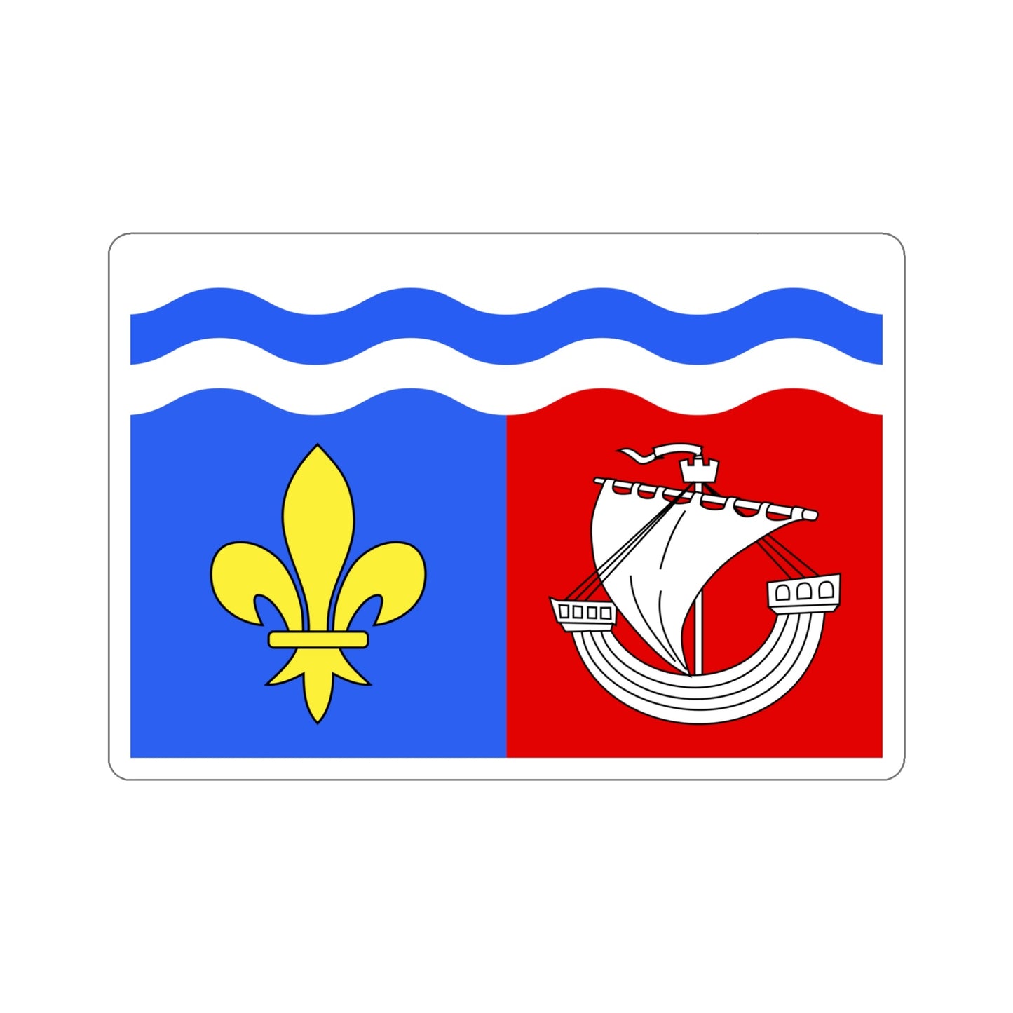 Flag of Hauts de Seine France 2 STICKER Vinyl Die-Cut Decal-5 Inch-The Sticker Space