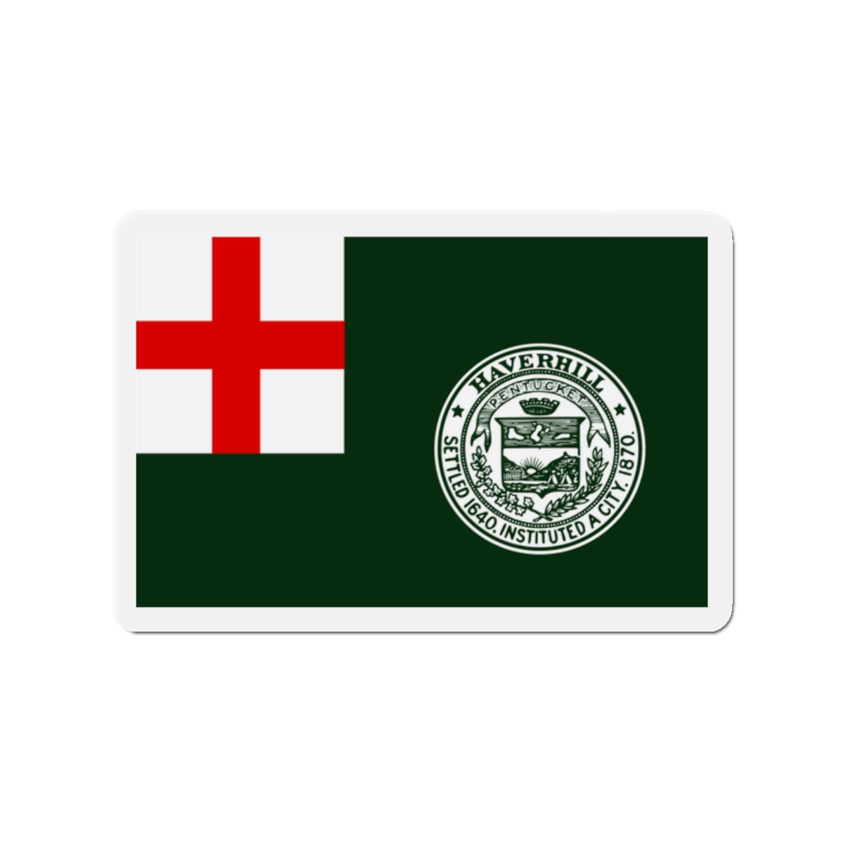 Flag of Haverhill Massachusetts - Die-Cut Magnet-2" x 2"-The Sticker Space