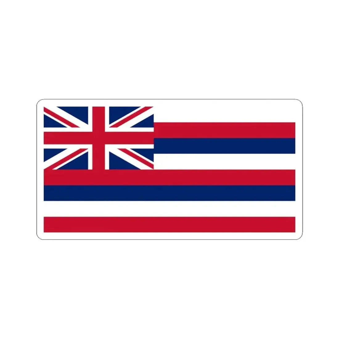 Flag of Hawaii (United States) STICKER Vinyl Kiss-Cut Decal 6 Inch White - The Sticker Space
