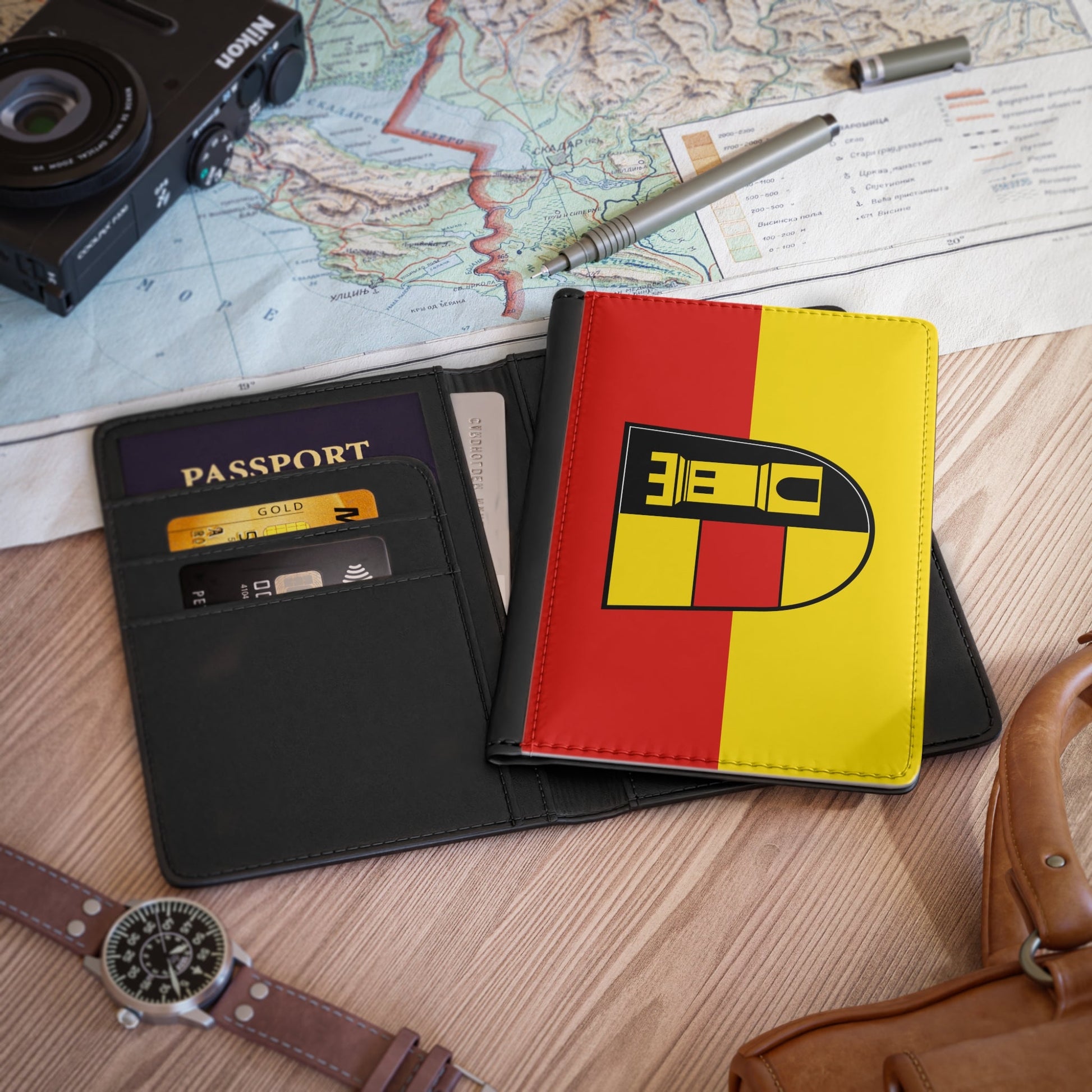 Flag of Heidenheim Germany - Passport Holder-3.9" x 5.8"-The Sticker Space