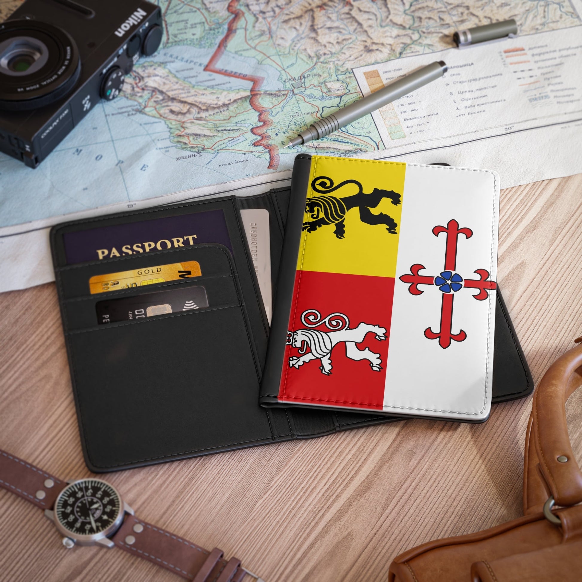 Flag of Heinsberg Germany - Passport Holder-3.9" x 5.8"-The Sticker Space