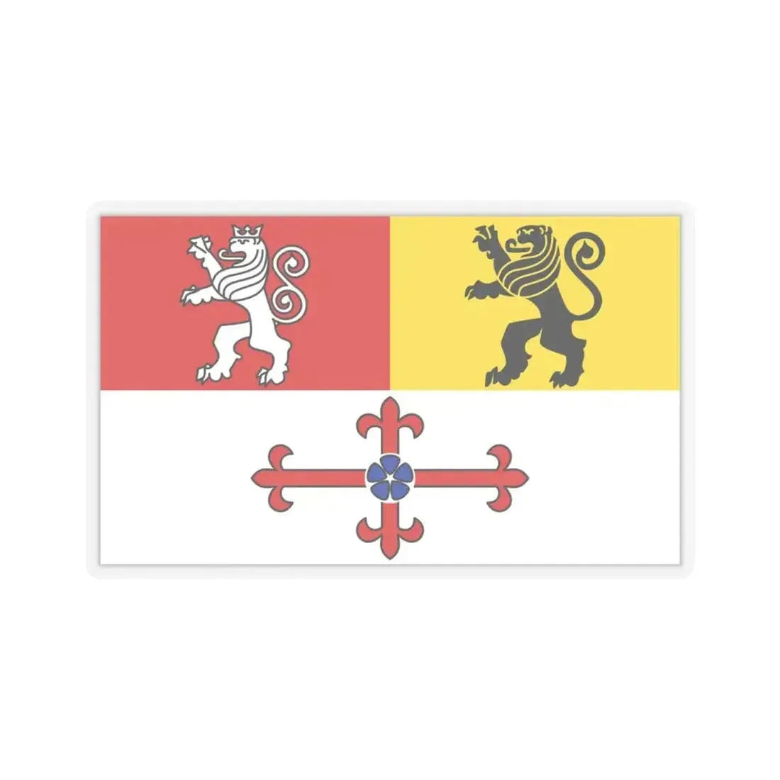 Flag of Heinsberg Germany - STICKER Vinyl Kiss-Cut Decal 4 Inch Transparent - The Sticker Space