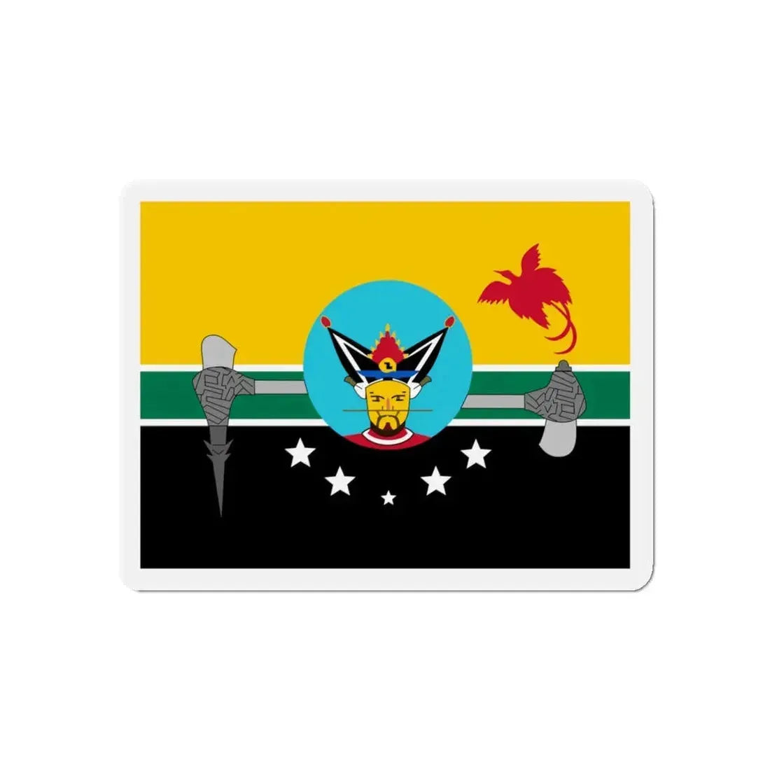 Flag of Hela Papa New Guinea - Refrigerator Magnet 5 Inch - The Sticker Space