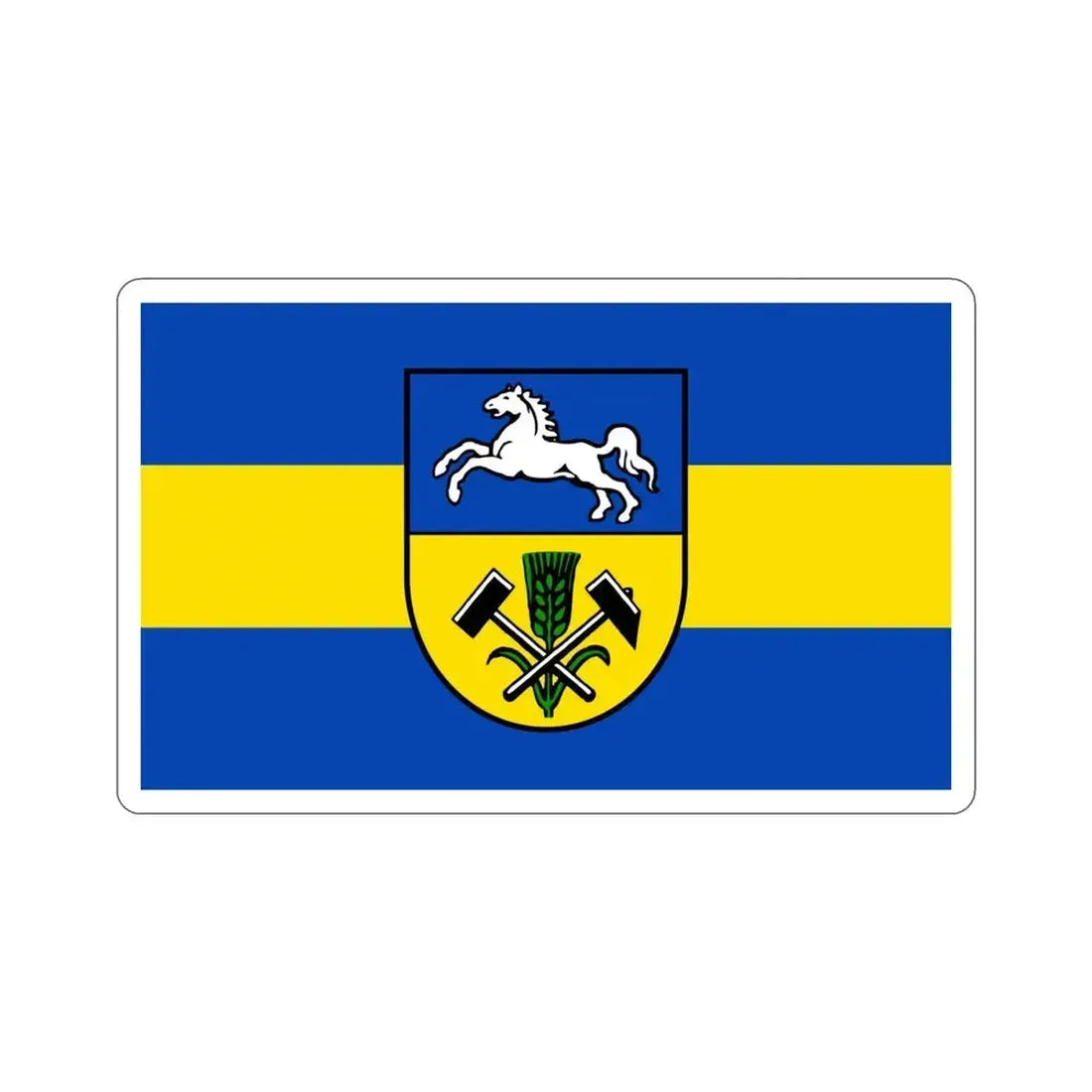 Flag of Helmstedt Germany STICKER Vinyl Die-Cut Decal 4 Inch - The Sticker Space