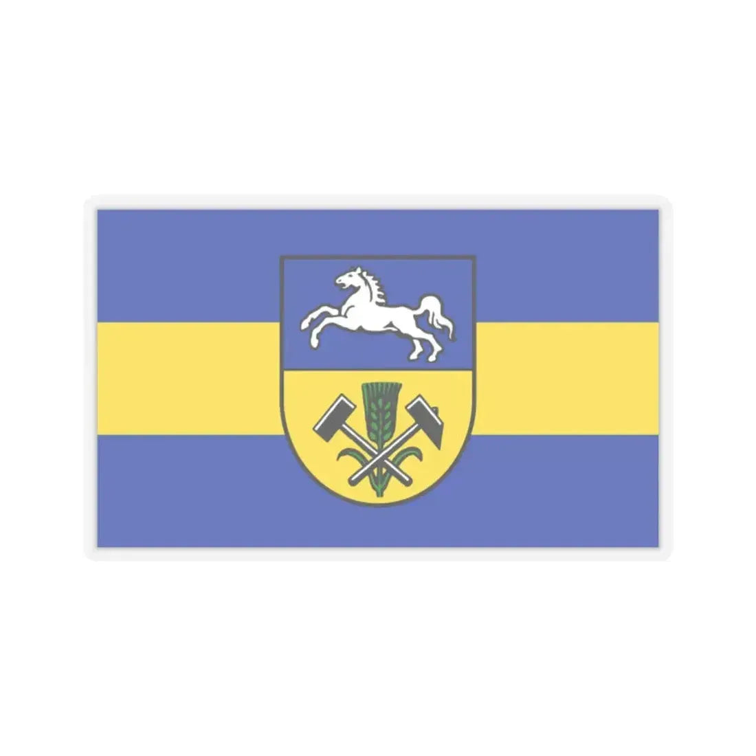 Flag of Helmstedt Germany - STICKER Vinyl Kiss-Cut Decal 2 Inch Transparent - The Sticker Space