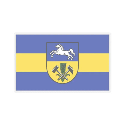Flag of Helmstedt Germany - STICKER Vinyl Kiss-Cut Decal 2 Inch Transparent - The Sticker Space