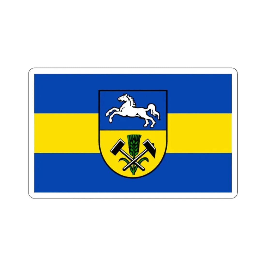 Flag of Helmstedt Germany - STICKER Vinyl Kiss-Cut Decal 2 Inch White - The Sticker Space