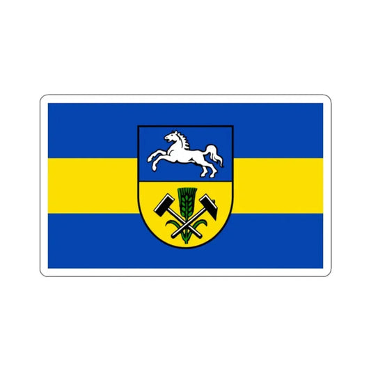 Flag of Helmstedt Germany - STICKER Vinyl Kiss-Cut Decal 2 Inch White - The Sticker Space