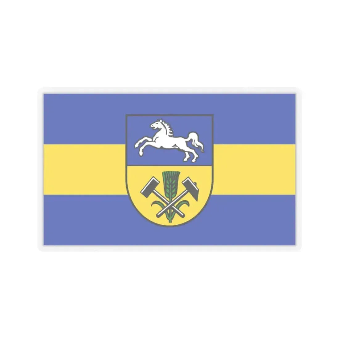 Flag of Helmstedt Germany - STICKER Vinyl Kiss-Cut Decal 3 Inch Transparent - The Sticker Space