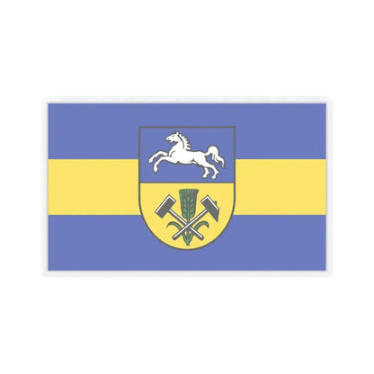 Flag of Helmstedt Germany - STICKER Vinyl Kiss-Cut Decal 3 Inch Transparent - The Sticker Space