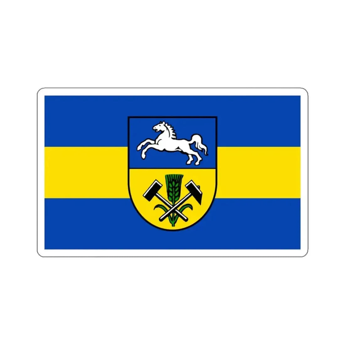 Flag of Helmstedt Germany - STICKER Vinyl Kiss-Cut Decal 3 Inch White - The Sticker Space