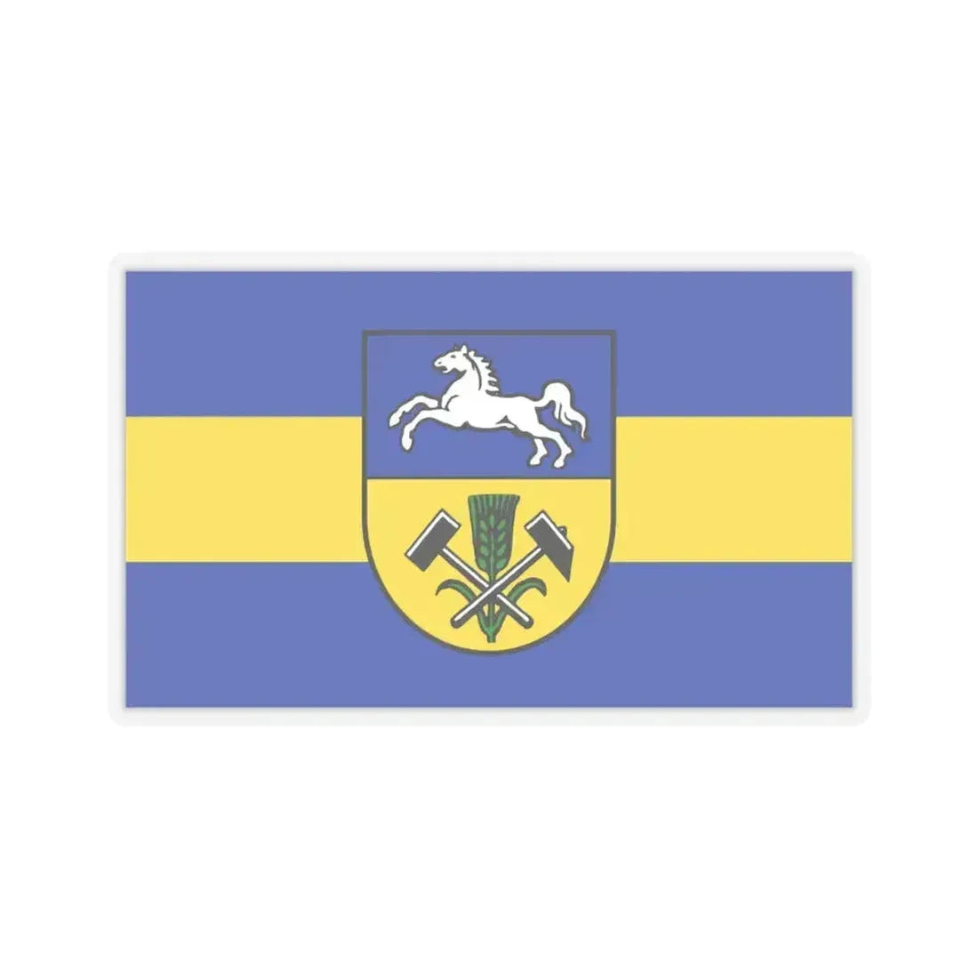 Flag of Helmstedt Germany - STICKER Vinyl Kiss-Cut Decal 4 Inch Transparent - The Sticker Space