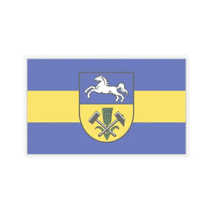 Flag of Helmstedt Germany - STICKER Vinyl Kiss-Cut Decal 4 Inch Transparent - The Sticker Space