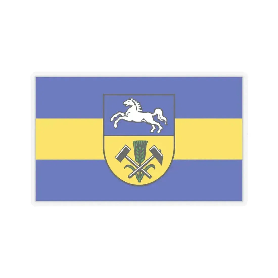 Flag of Helmstedt Germany - STICKER Vinyl Kiss-Cut Decal 6 Inch Transparent - The Sticker Space