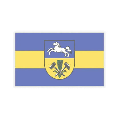 Flag of Helmstedt Germany - STICKER Vinyl Kiss-Cut Decal 6 Inch Transparent - The Sticker Space