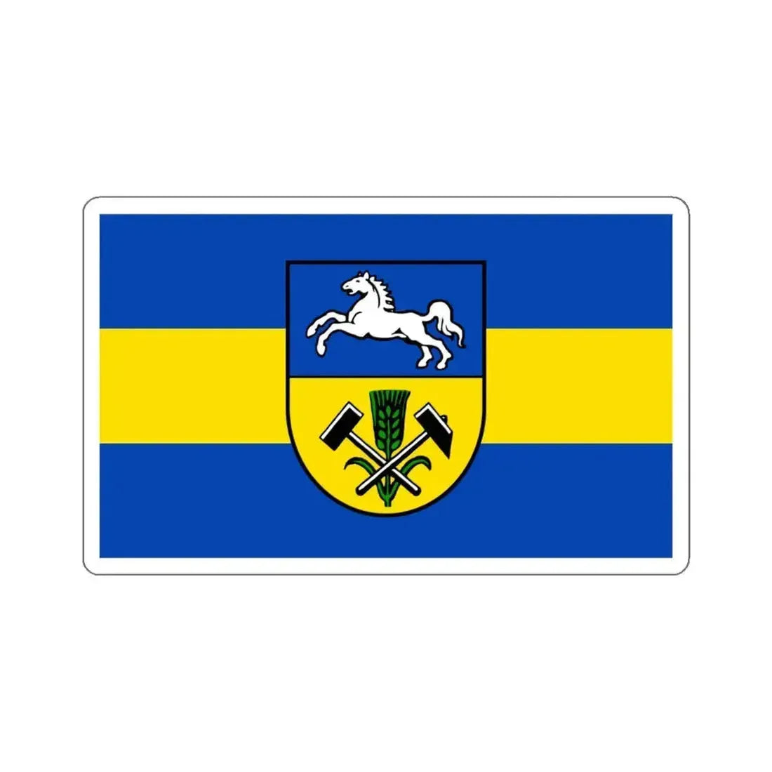 Flag of Helmstedt Germany - STICKER Vinyl Kiss-Cut Decal 6 Inch White - The Sticker Space