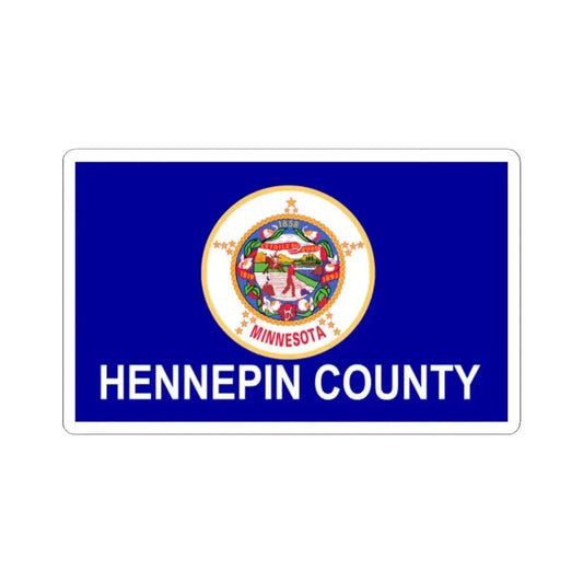 Flag of Hennepin County Minnesota 2004-2022 (United States) STICKER Vinyl Kiss-Cut Decal 2 Inch White - The Sticker Space
