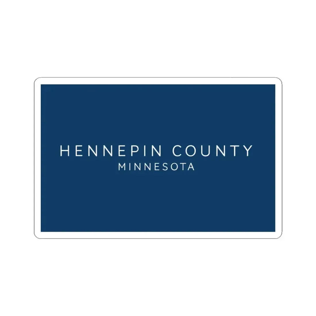Flag of Hennepin County Minnesota 2022 (United States) STICKER Vinyl Kiss-Cut Decal 4 Inch White - The Sticker Space
