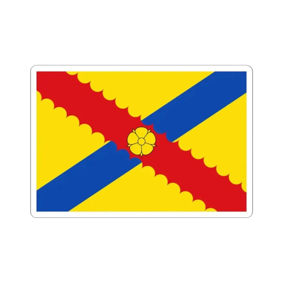 Flag of Hensies (Belgium) STICKER Vinyl Kiss-Cut Decal 2 Inch White - The Sticker Space